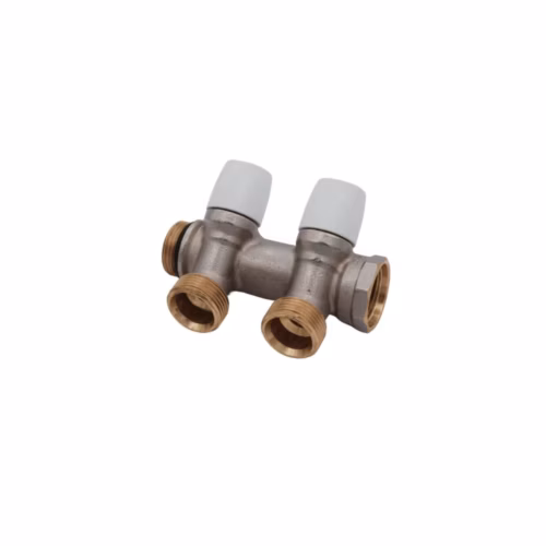 2 Port 3/4″ Sanitary Manifold Self Seal Eurocone for underfloor heating systems