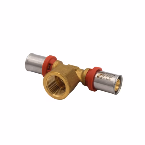 Hydris 16×1/2″FTx16mm Tee Brass Press-Fit plumbing fitting