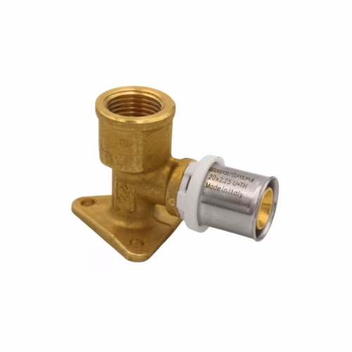 Hydris 20×1/2″FT Backplate Elbow Brass Press-Fit plumbing fitting