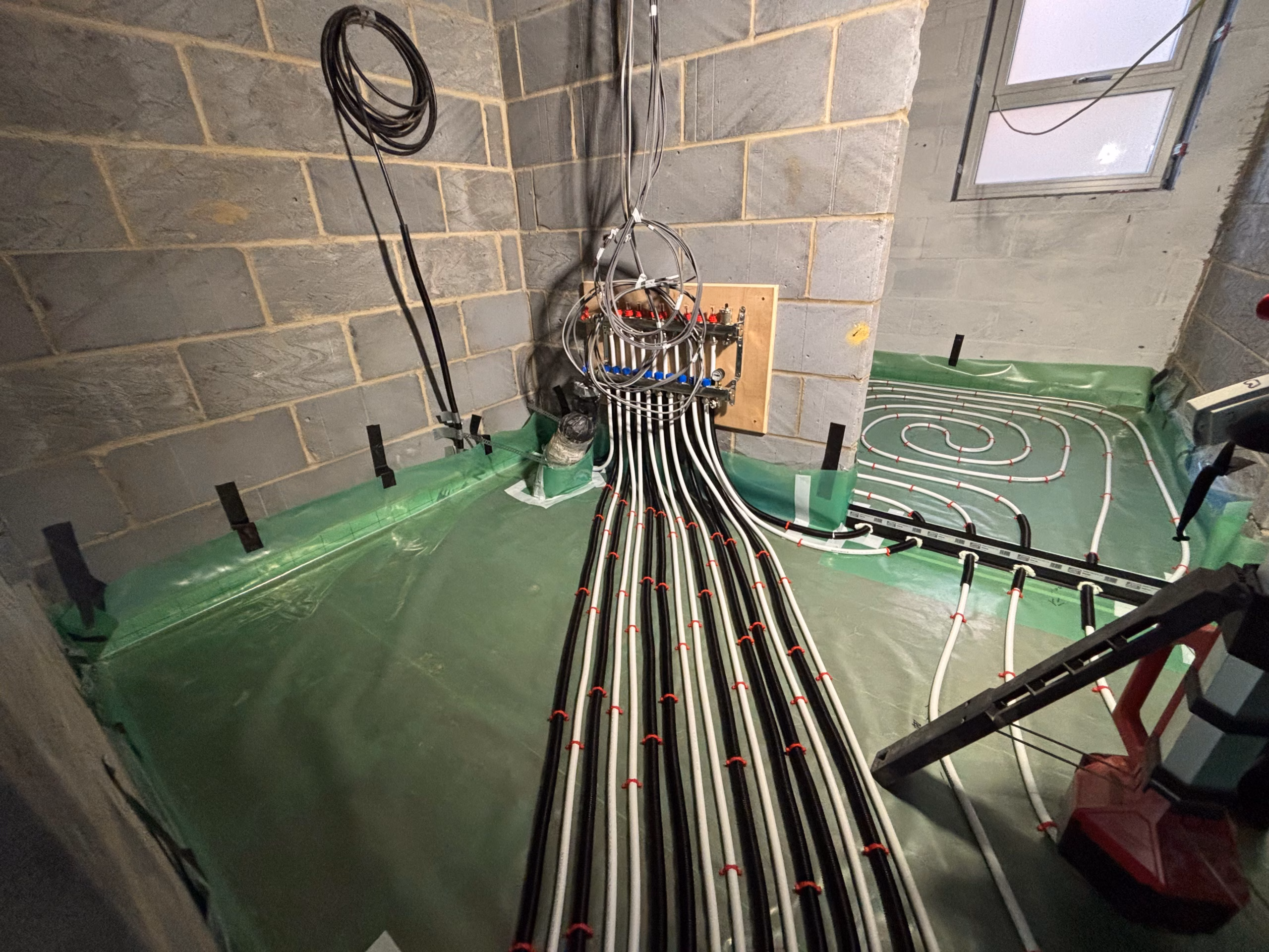 Eco-Home Self-Build underfloor heating manifold