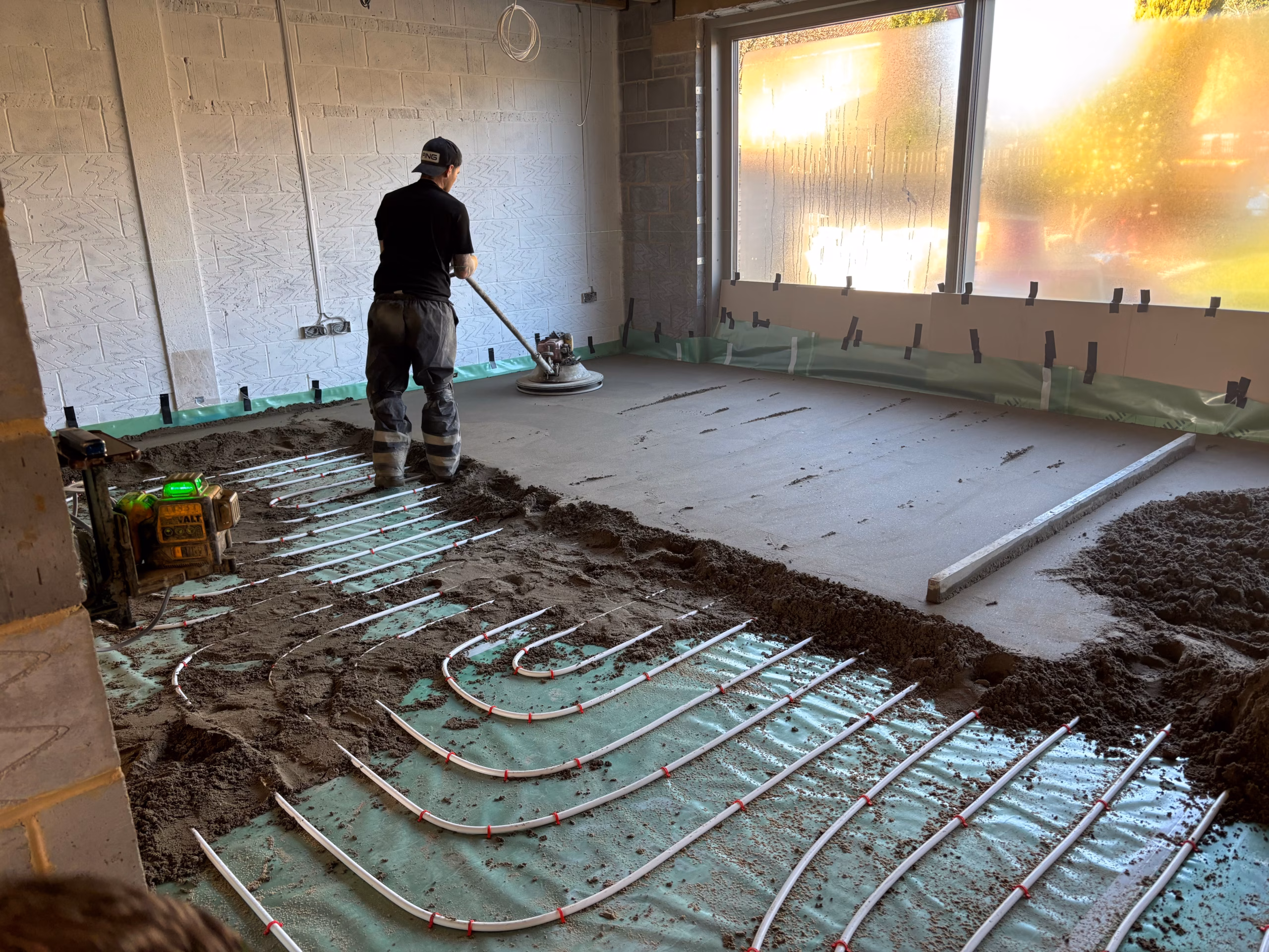 Eco-Home Self-Build underfloor heating screed